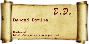 Dancsó Dorina névjegykártya